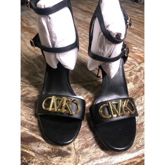 Michael Michael Kors Parker Sandals Ankle Strap High Heel Black NEW 9 - Picture 4 of 10
